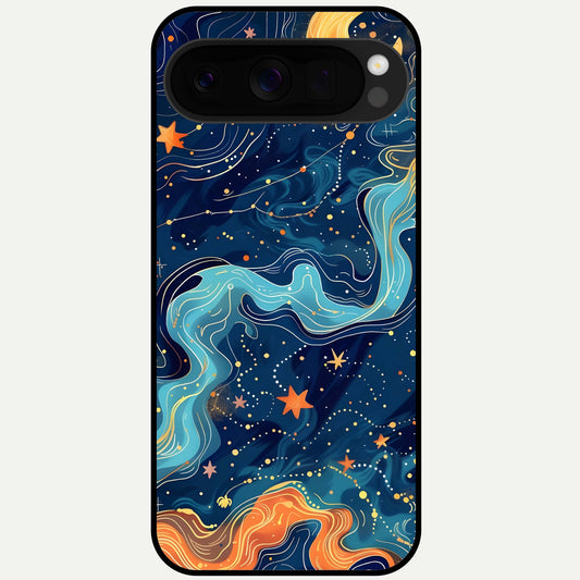  Celestial Dream Flow Glass Case For Google Pixel 10 Pro XL back cover – full design glossy printed glass finish
