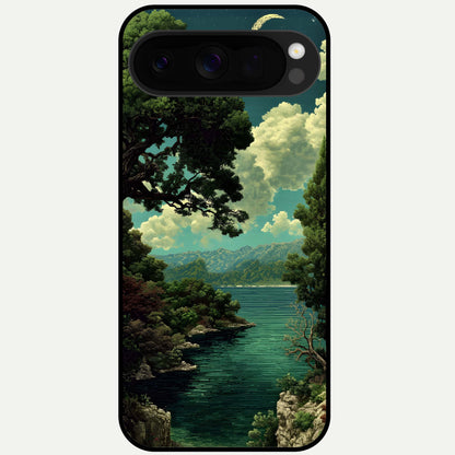  Celestial Lake Peace Glass Case For Google Pixel 10 Pro XL back cover – full design glossy printed glass finish