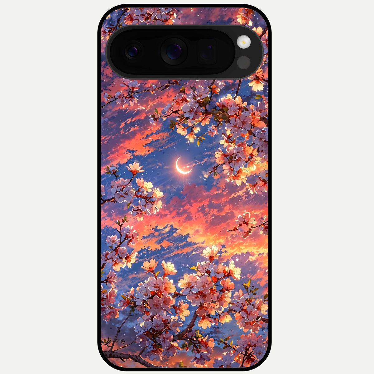  Celestial Sakura Sunset Glass Case For Google Pixel 10 Pro XL back cover – full design glossy printed glass finish