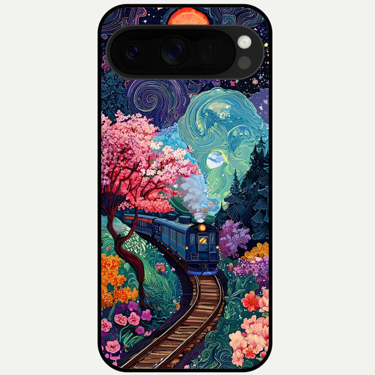  Celestial Train Journey Glass Case For Google Pixel 10 Pro XL back cover – full design glossy printed glass finish
