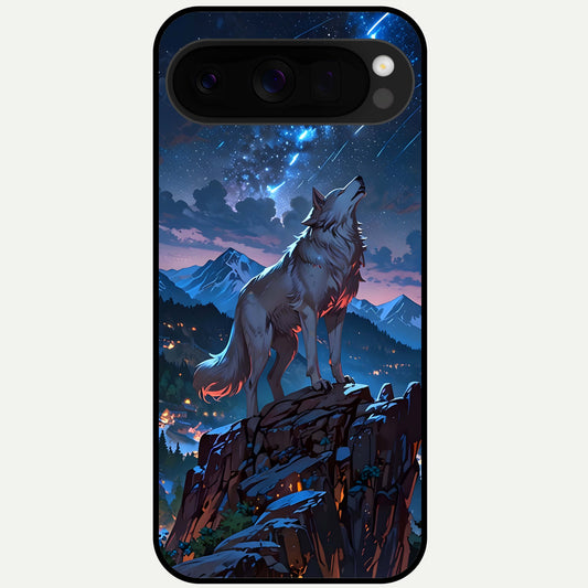  Celestial Wolf Howl Glass Case For Google Pixel 10 Pro XL back cover – full design glossy printed glass finish