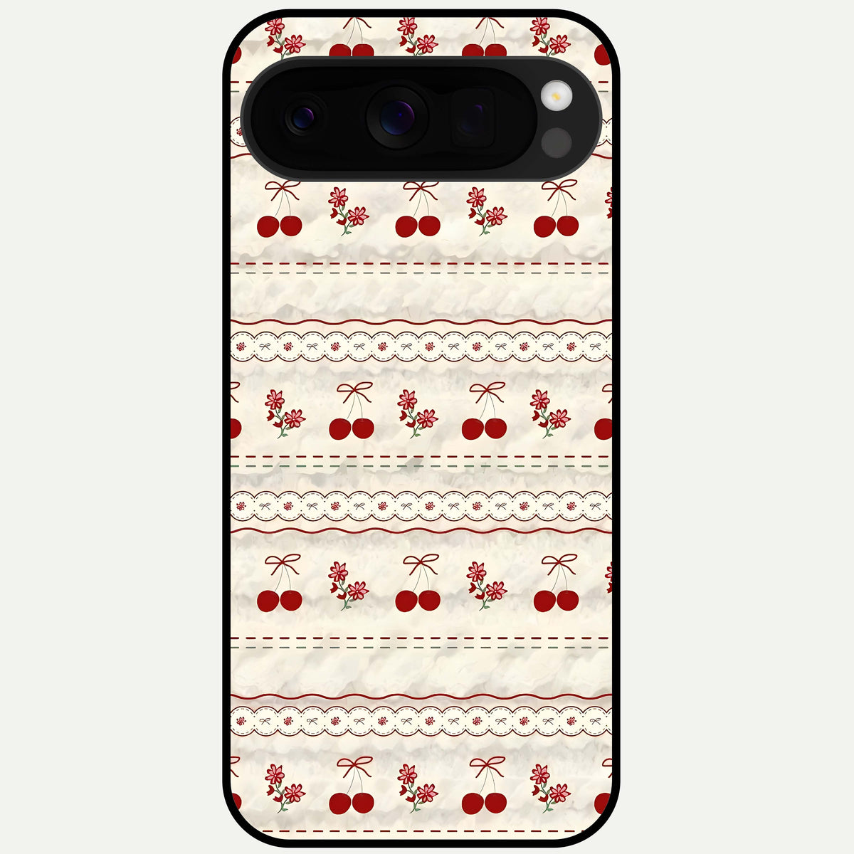  Cherry Bloom Charm Glass Case For Google Pixel 10 Pro XL back cover – full design glossy printed glass finish