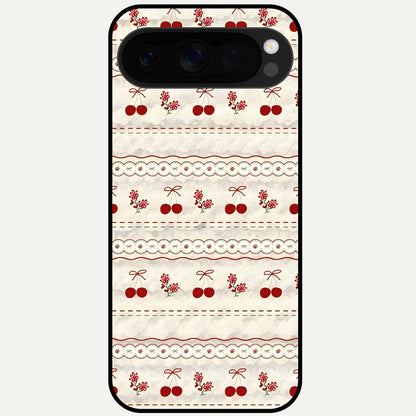  Cherry Bloom Charm Glass Case For Google Pixel 10 Pro XL back cover – full design glossy printed glass finish