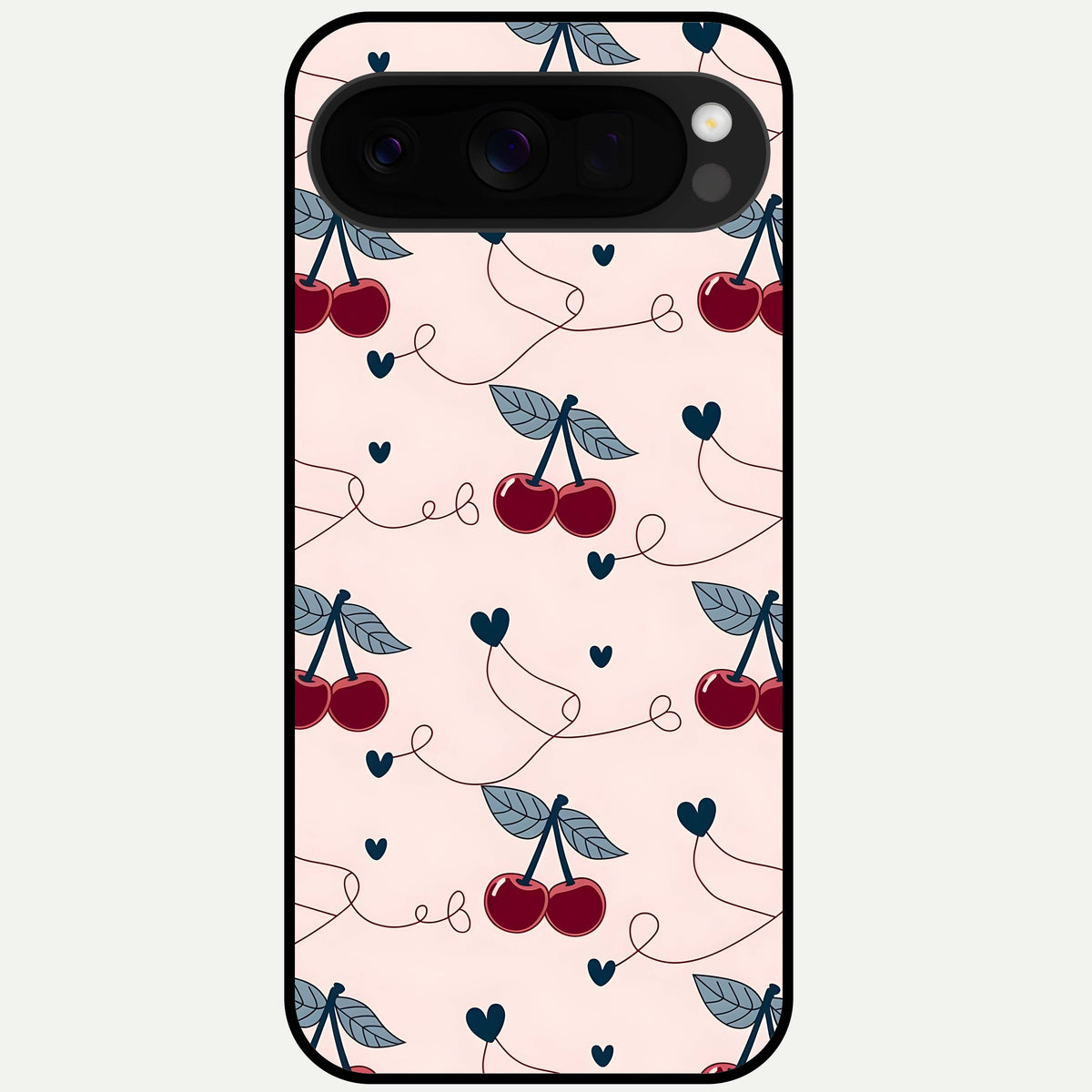  Cherry Heart Line Glass Case For Google Pixel 10 Pro XL back cover – full design glossy printed glass finish