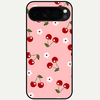  Cherry Love Mood Glass Case For Google Pixel 10 Pro XL back cover – full design glossy printed glass finish