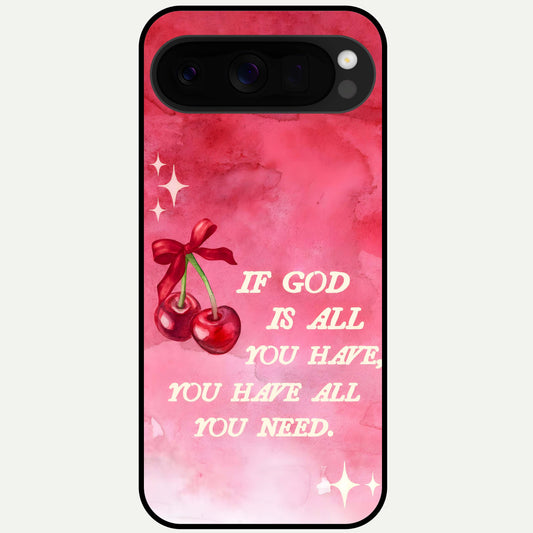  Cherry Quote Glass Case For Google Pixel 10 Pro XL back cover – full design glossy printed glass finish