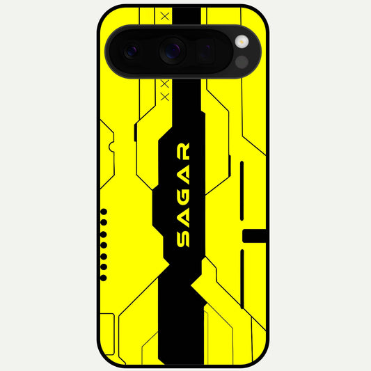  Circuit CYBERPUNK Custom Name Glass Case For Google Pixel 10 Pro XL back cover – full design glossy printed glass finish