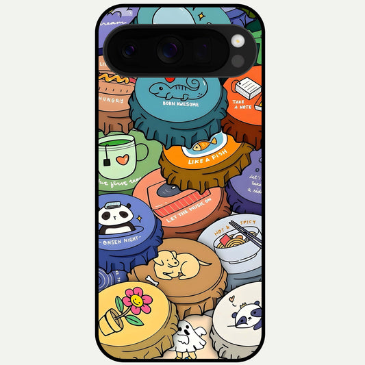  Coins Patterns Glass Case For Google Pixel 10 Pro XL back cover – full design glossy printed glass finish