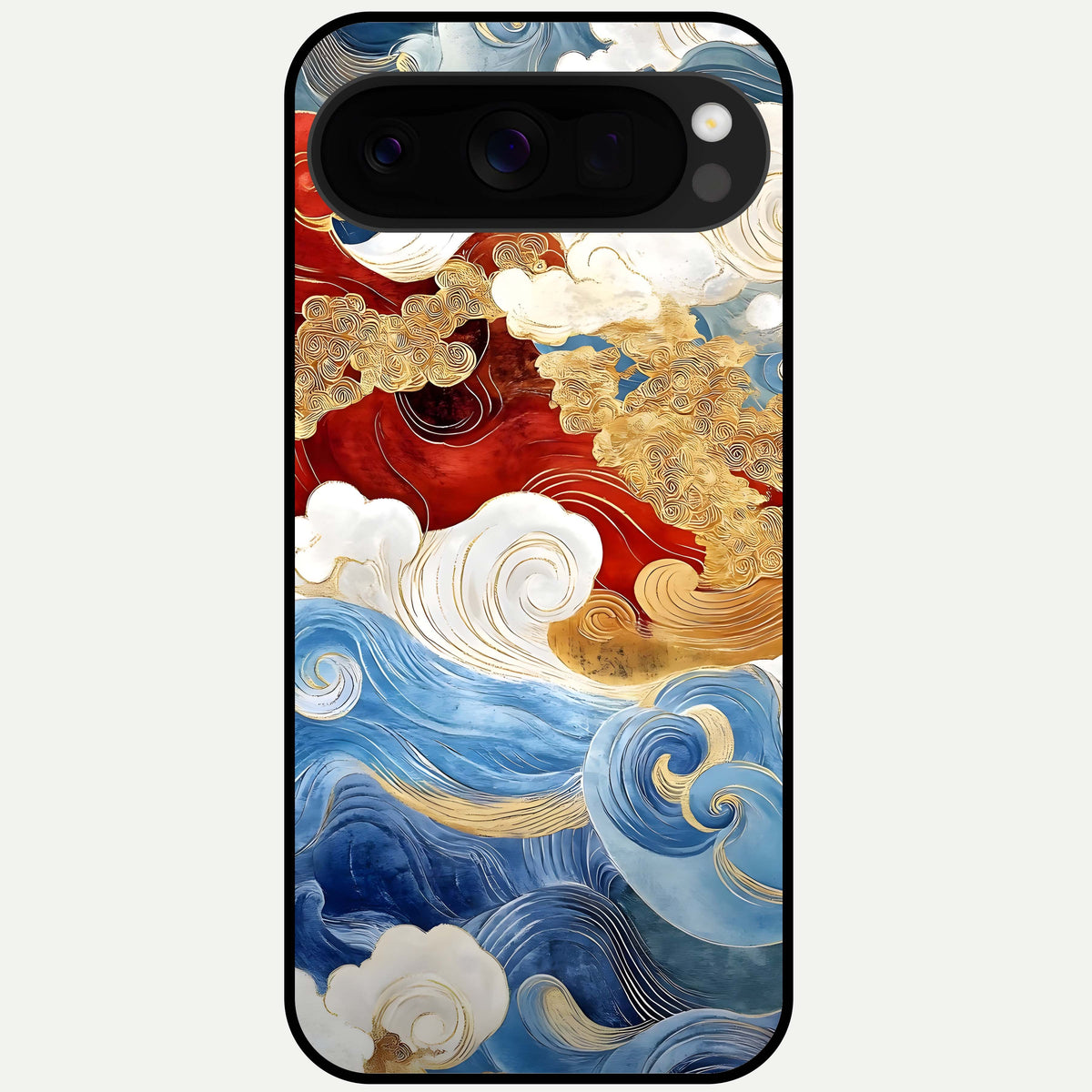  Colored Waves Glass Case For Google Pixel 10 Pro XL back cover – full design glossy printed glass finish