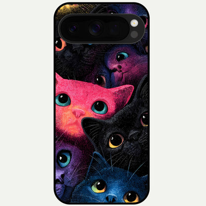  Cosmic Cats Dreams Glass Case For Google Pixel 10 Pro XL back cover – full design glossy printed glass finish