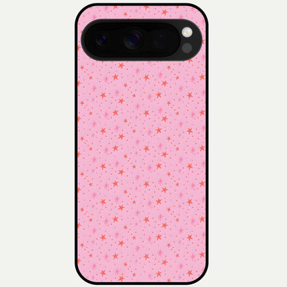  Cosmic Pink Sparkle Glass Case For Google Pixel 10 Pro XL back cover – full design glossy printed glass finish