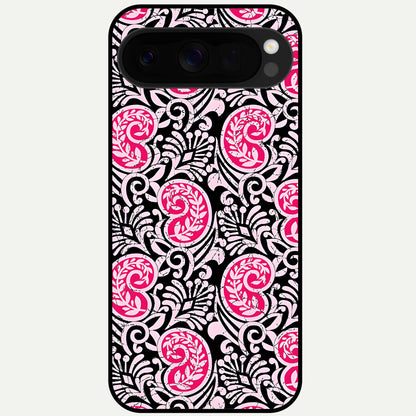  Crimson Paisley Charm Glass Case For Google Pixel 10 Pro XL back cover – full design glossy printed glass finish