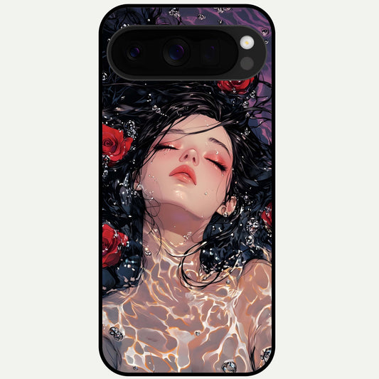  Crimson Rose Serenity Glass Case For Google Pixel 10 Pro XL back cover – full design glossy printed glass finish