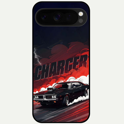  Dark Charger Fury Glass Case For Google Pixel 10 Pro XL back cover – full design glossy printed glass finish