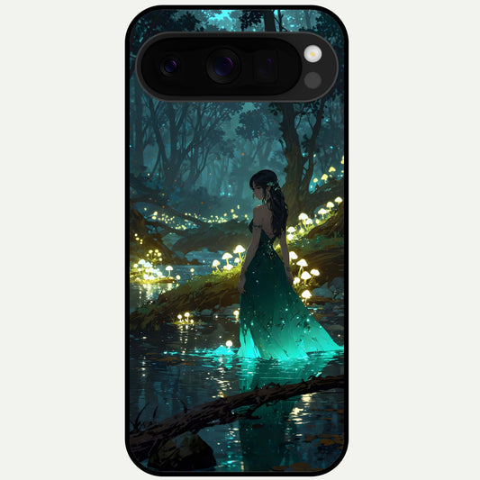  Enchanted Forest Glow Glass Case For Google Pixel 10 Pro XL back cover – full design glossy printed glass finish