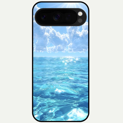 Endless Ocean Horizon Glass Case For Google Pixel 10 Pro XL back cover – full design glossy printed glass finish