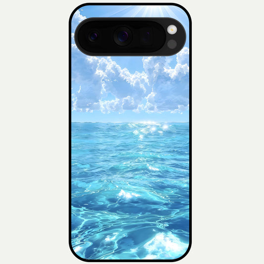  Endless Ocean Horizon Glass Case For Google Pixel 10 Pro XL back cover – full design glossy printed glass finish