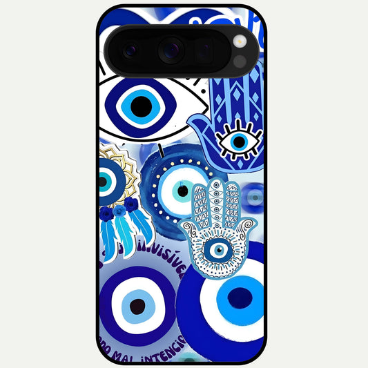  Evil Eyes Dream Glass Case For Google Pixel 10 Pro XL back cover – full design glossy printed glass finish