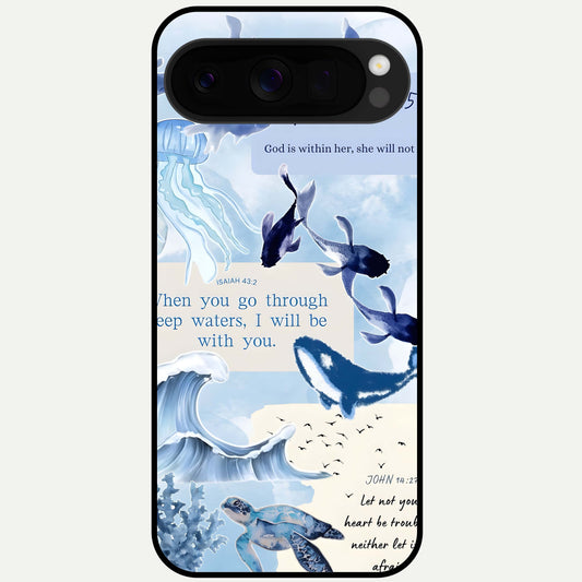  Faithful Ocean Promise Glass Case For Google Pixel 10 Pro XL back cover – full design glossy printed glass finish