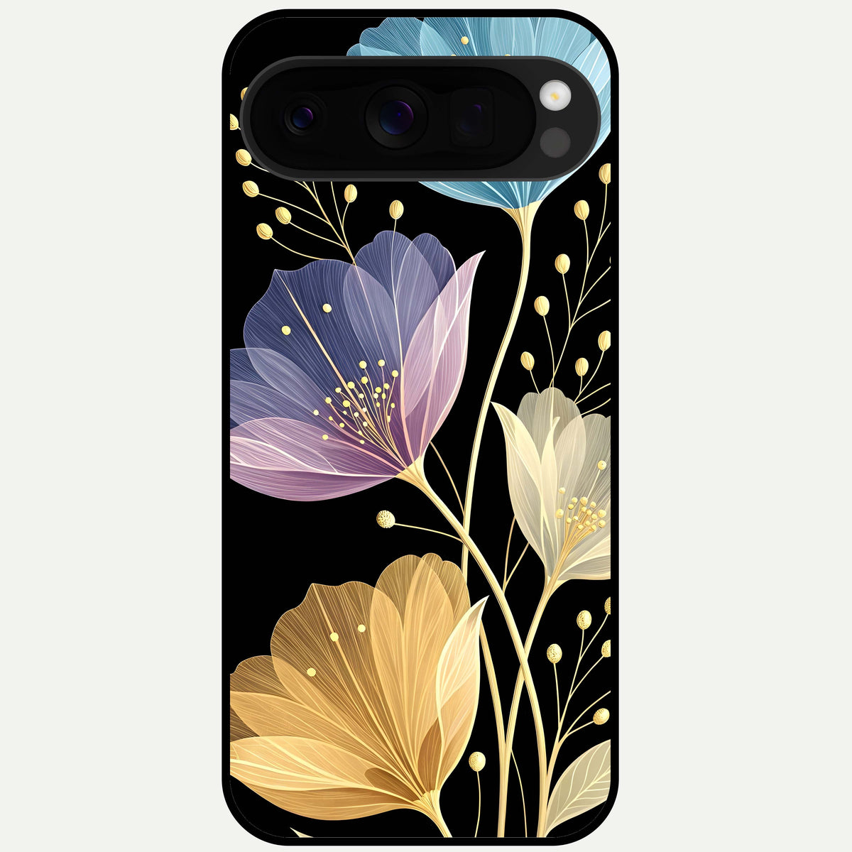  Flower Bloom Glow Glass Case For Google Pixel 10 Pro XL back cover – full design glossy printed glass finish