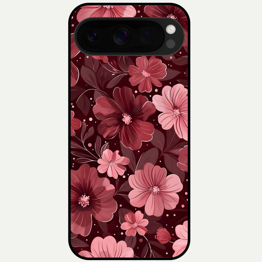  Flower Blush Bloom Glass Case For Google Pixel 10 Pro XL back cover – full design glossy printed glass finish
