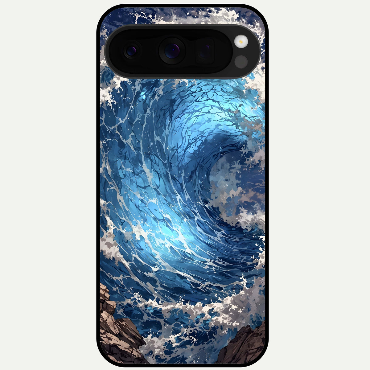  Giant Ocean Wave Glass Case For Google Pixel 10 Pro XL back cover – full design glossy printed glass finish