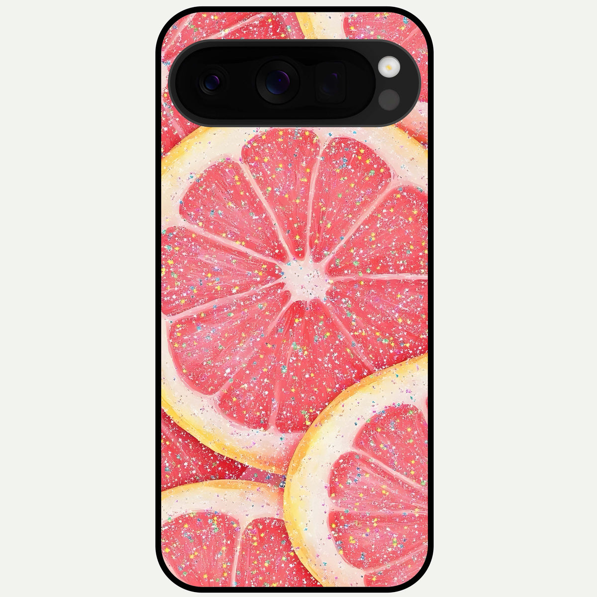  Glitter Grapefruit Glass Case For Google Pixel 10 Pro XL back cover – full design glossy printed glass finish