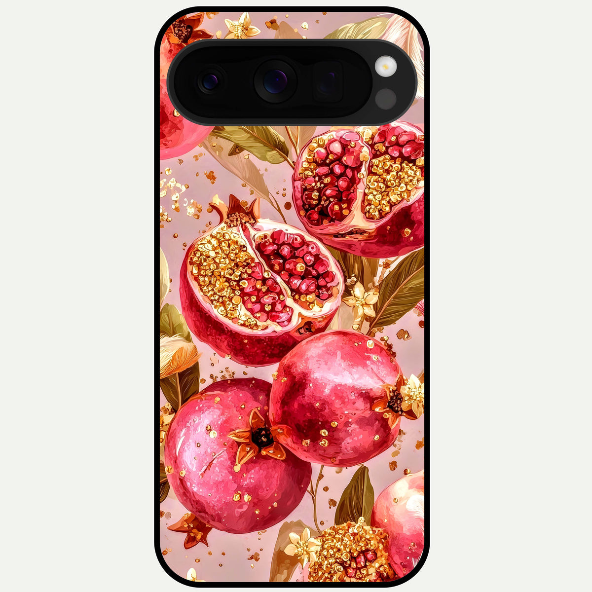  Golden Bloom Glow Glass Case For Google Pixel 10 Pro XL back cover – full design glossy printed glass finish