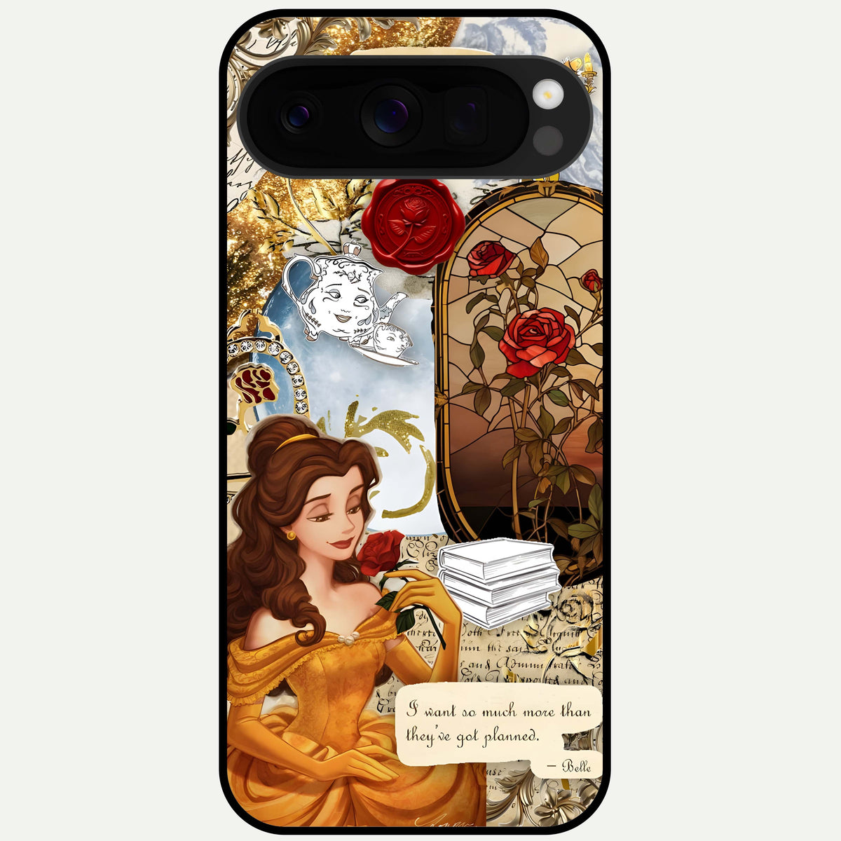  Golden Dream Belle Glass Case For Google Pixel 10 Pro XL back cover – full design glossy printed glass finish