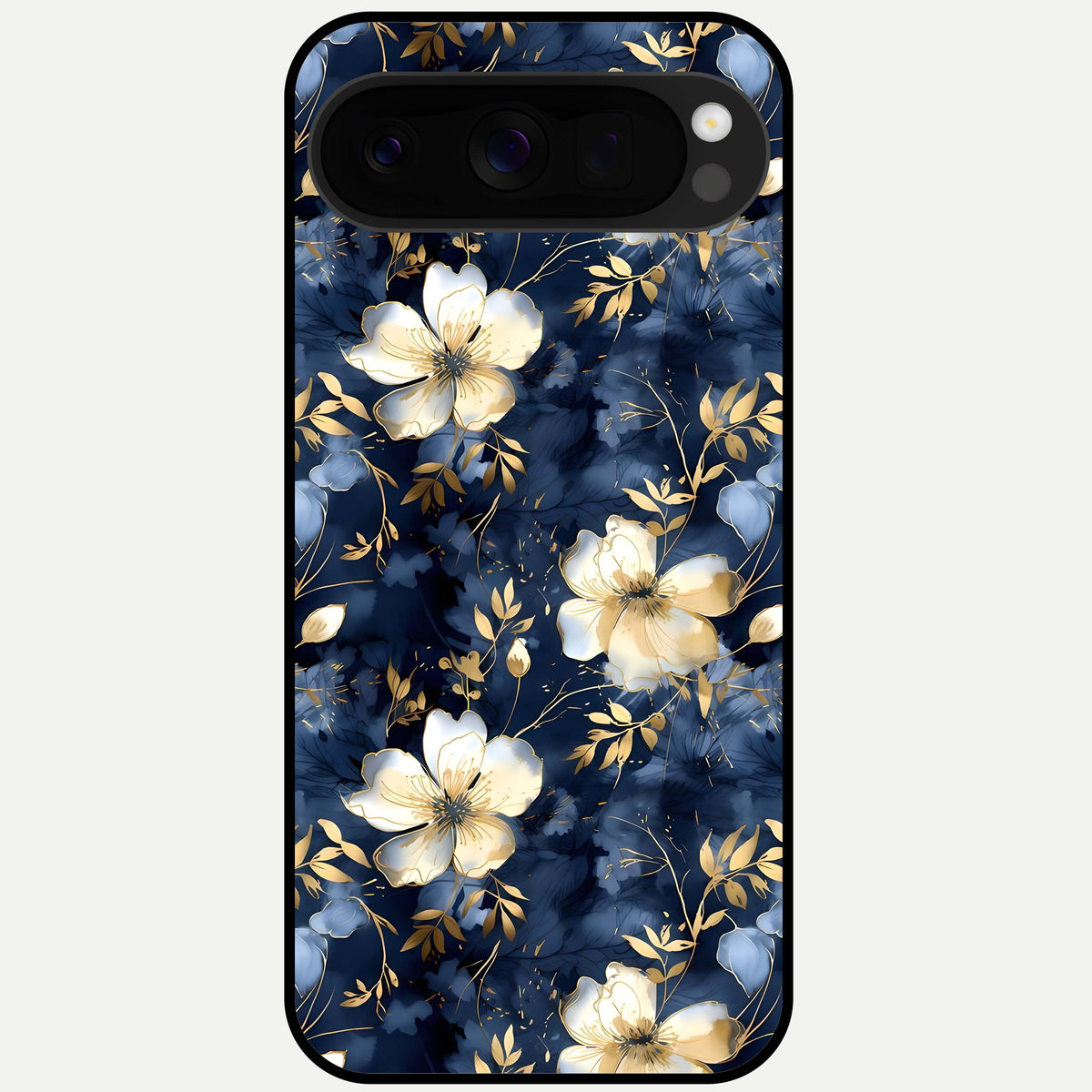  Golden Midnight Bloom Glass Case For Google Pixel 10 Pro XL back cover – full design glossy printed glass finish