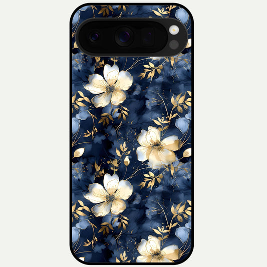  Golden Midnight Bloom Glass Case For Google Pixel 10 Pro XL back cover – full design glossy printed glass finish
