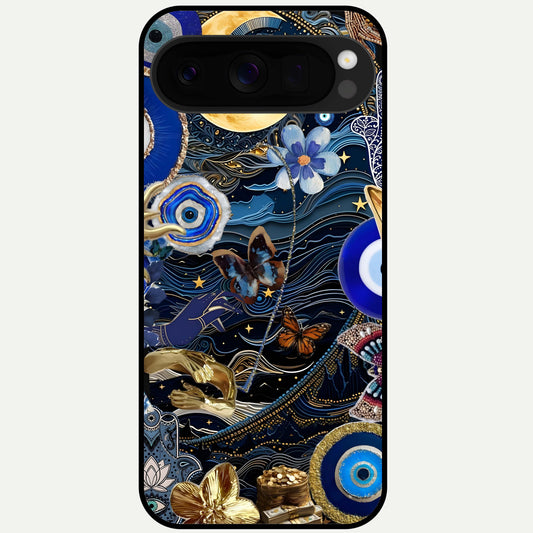  Golden Moon Magic Glass Case For Google Pixel 10 Pro XL back cover – full design glossy printed glass finish