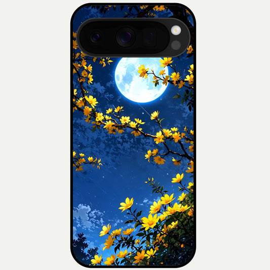  Golden Night Glow Glass Case For Google Pixel 10 Pro XL back cover – full design glossy printed glass finish