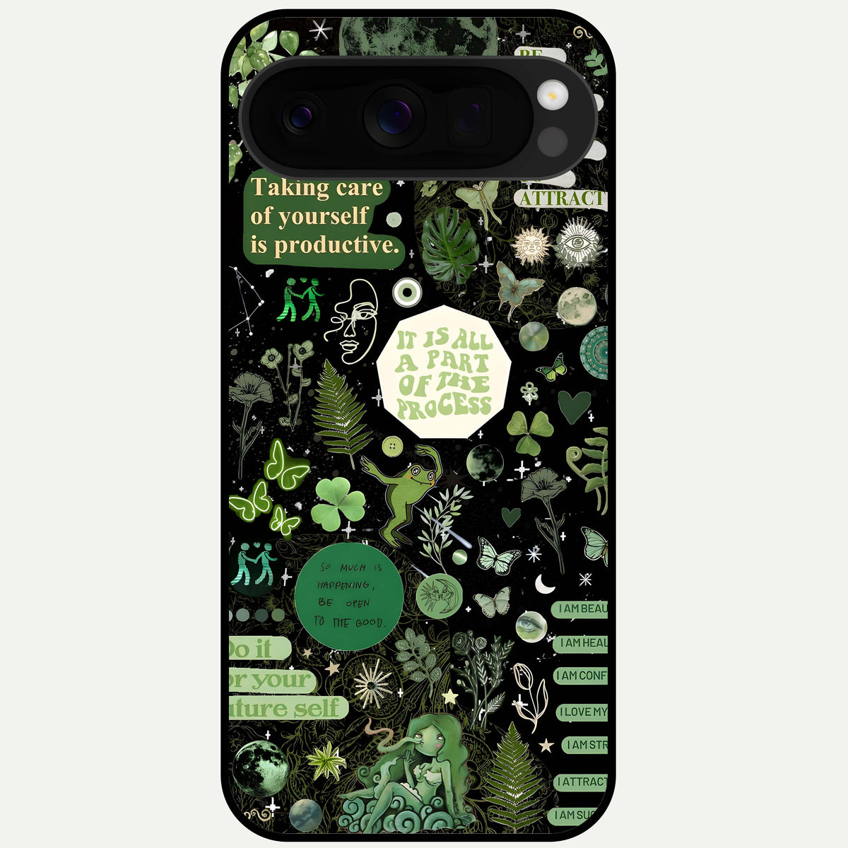  Green Mandala Pattern Glass Case For Google Pixel 10 Pro XL back cover – full design glossy printed glass finish