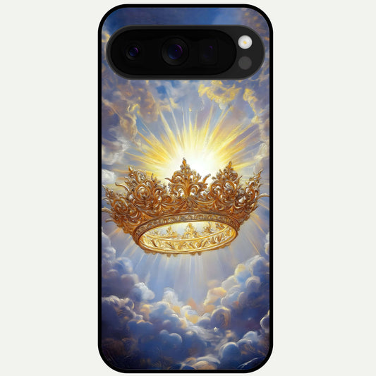  Heavenly Crown Light Glass Case For Google Pixel 10 Pro XL back cover – full design glossy printed glass finish