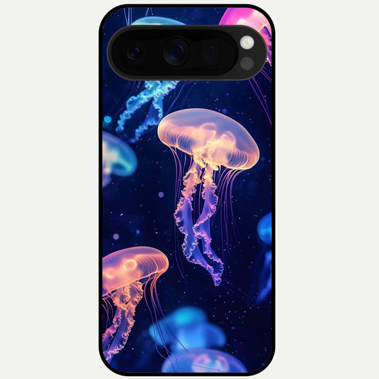  Jellyfish Pattern Glass Case For Google Pixel 10 Pro XL back cover – full design glossy printed glass finish