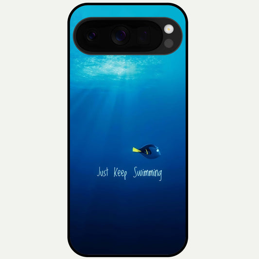  Just Keep Swimming Glass Case For Google Pixel 10 Pro XL back cover – full design glossy printed glass finish