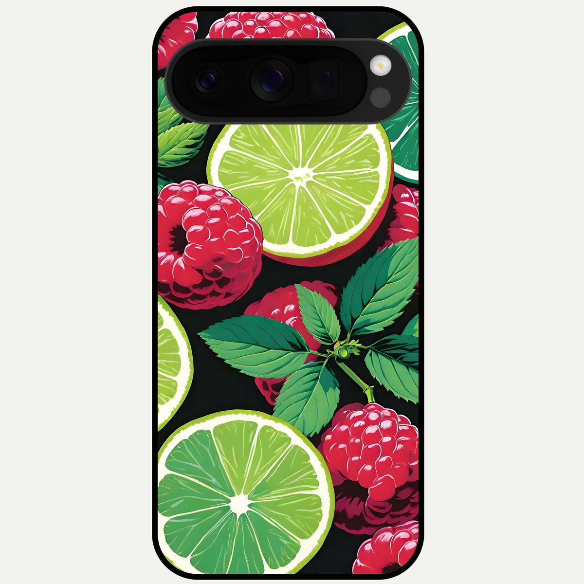  Lime and Raspberry Pattern Glass Case For Google Pixel 10 Pro XL back cover – full design glossy printed glass finish