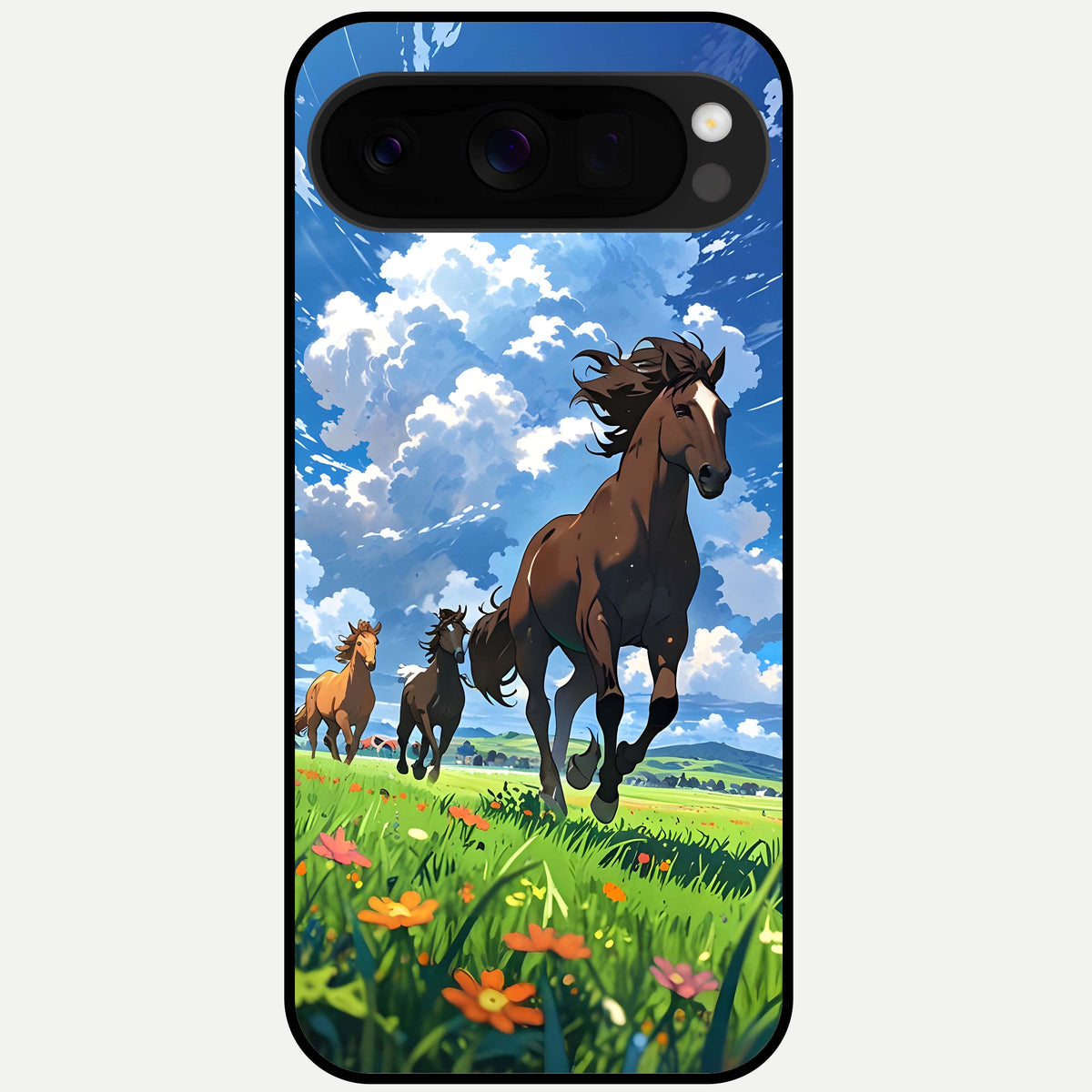  Majestic Horses Galloping Glass Case For Google Pixel 10 Pro XL back cover – full design glossy printed glass finish