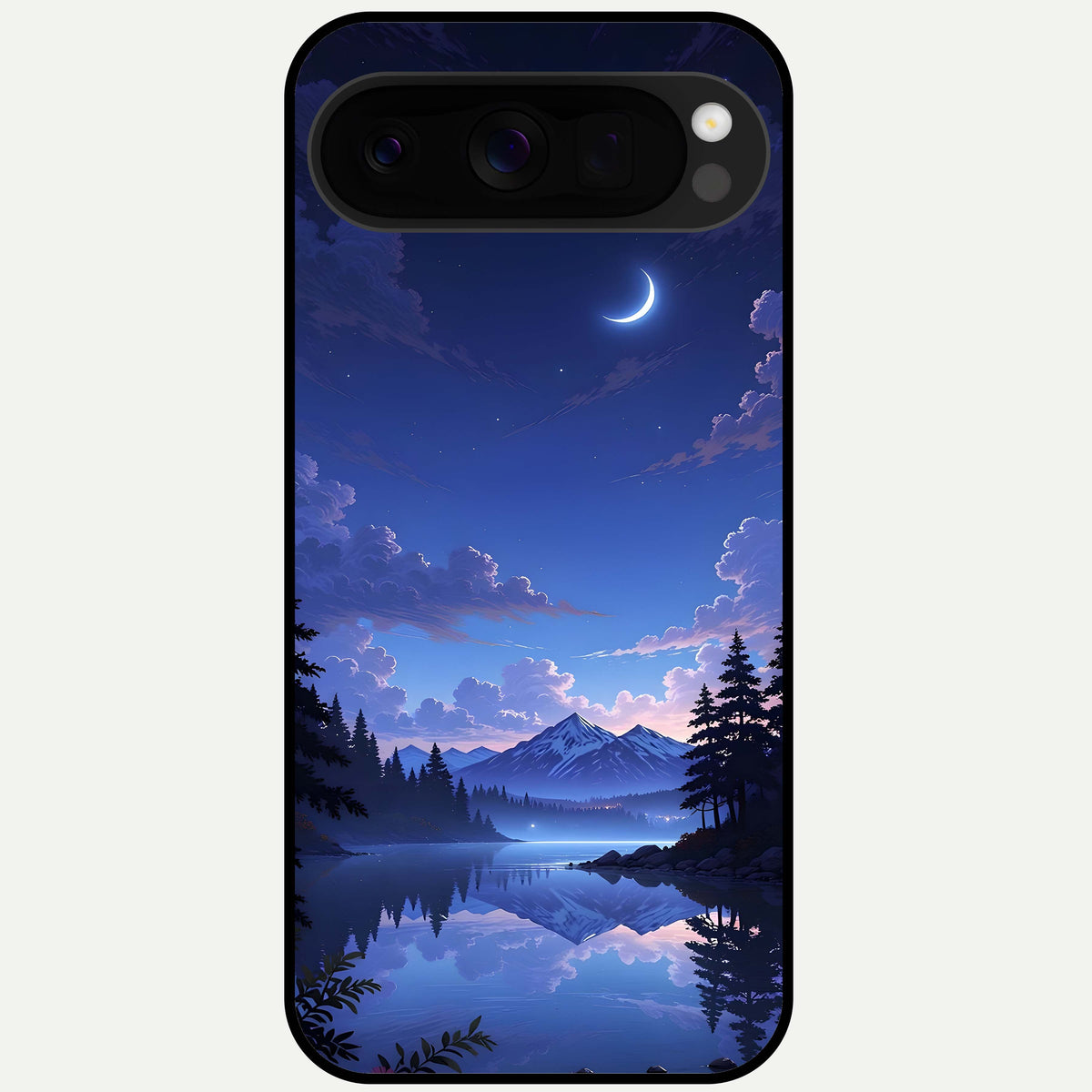  Midnight Lake Peace Glass Case For Google Pixel 10 Pro XL back cover – full design glossy printed glass finish