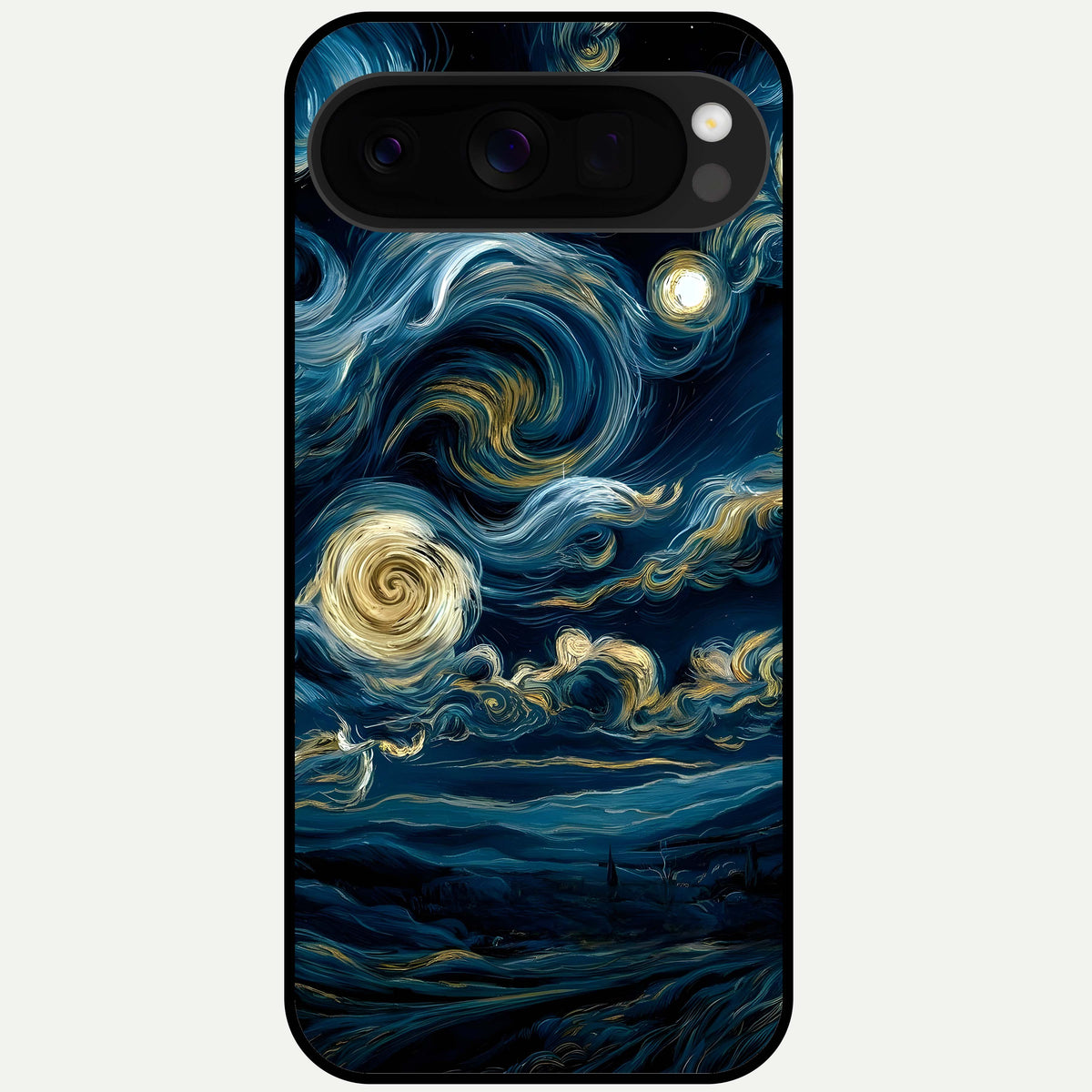  Midnight Sky Whirl Glass Case For Google Pixel 10 Pro XL back cover – full design glossy printed glass finish