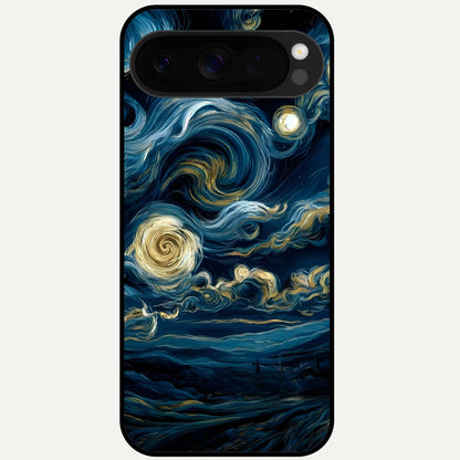  Midnight Sky Whirl Glass Case For Google Pixel 10 Pro XL back cover – full design glossy printed glass finish