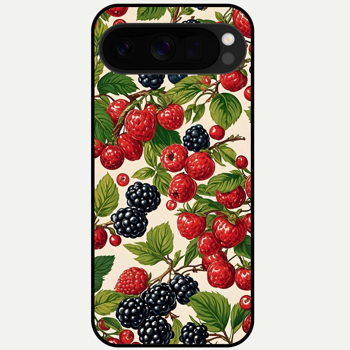  Mixed Berry Collage Glass Case For Google Pixel 10 Pro XL back cover – full design glossy printed glass finish