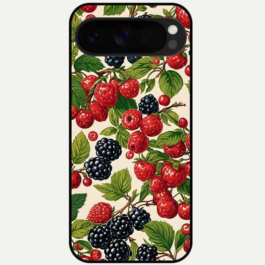  Mixed Berry Collage Glass Case For Google Pixel 10 Pro XL back cover – full design glossy printed glass finish