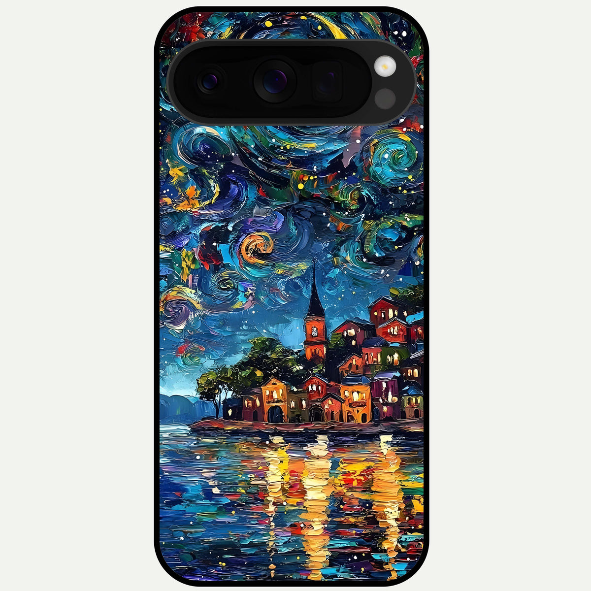  Moonlight Harbor Glow Glass Case For Google Pixel 10 Pro XL back cover – full design glossy printed glass finish