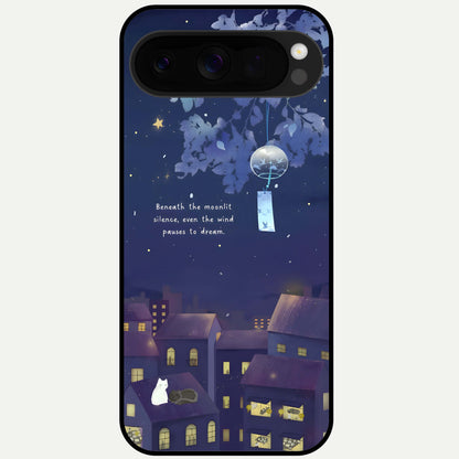  Moonlit Cat Silence Glass Case For Google Pixel 10 Pro XL back cover – full design glossy printed glass finish