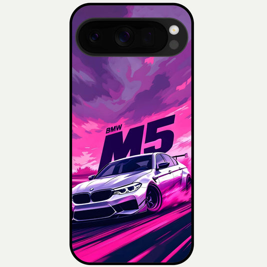  MS Neon Car Glass Case For Google Pixel 10 Pro XL back cover – full design glossy printed glass finish