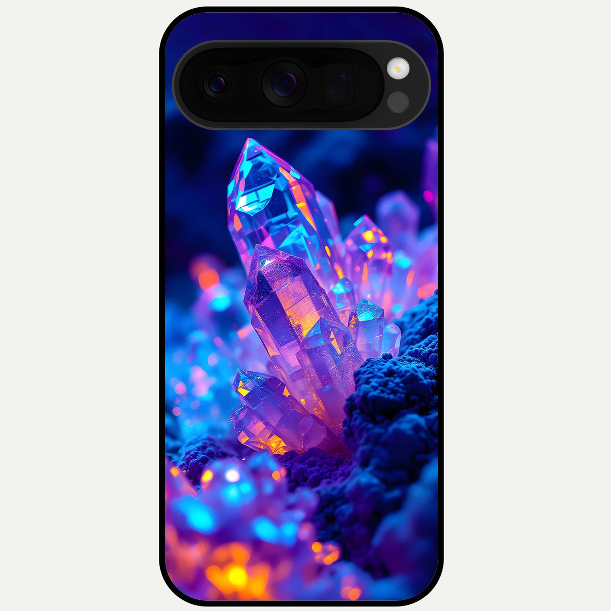  Neon Aura Shards Glass Case For Google Pixel 10 Pro XL back cover – full design glossy printed glass finish