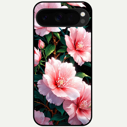 Peach Flower Glass Case For Google Pixel 10 Pro XL back cover – full design glossy printed glass finish