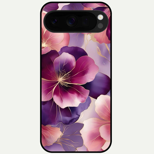  Pink Bouquet Florals Glass Case For Google Pixel 10 Pro XL back cover – full design glossy printed glass finish